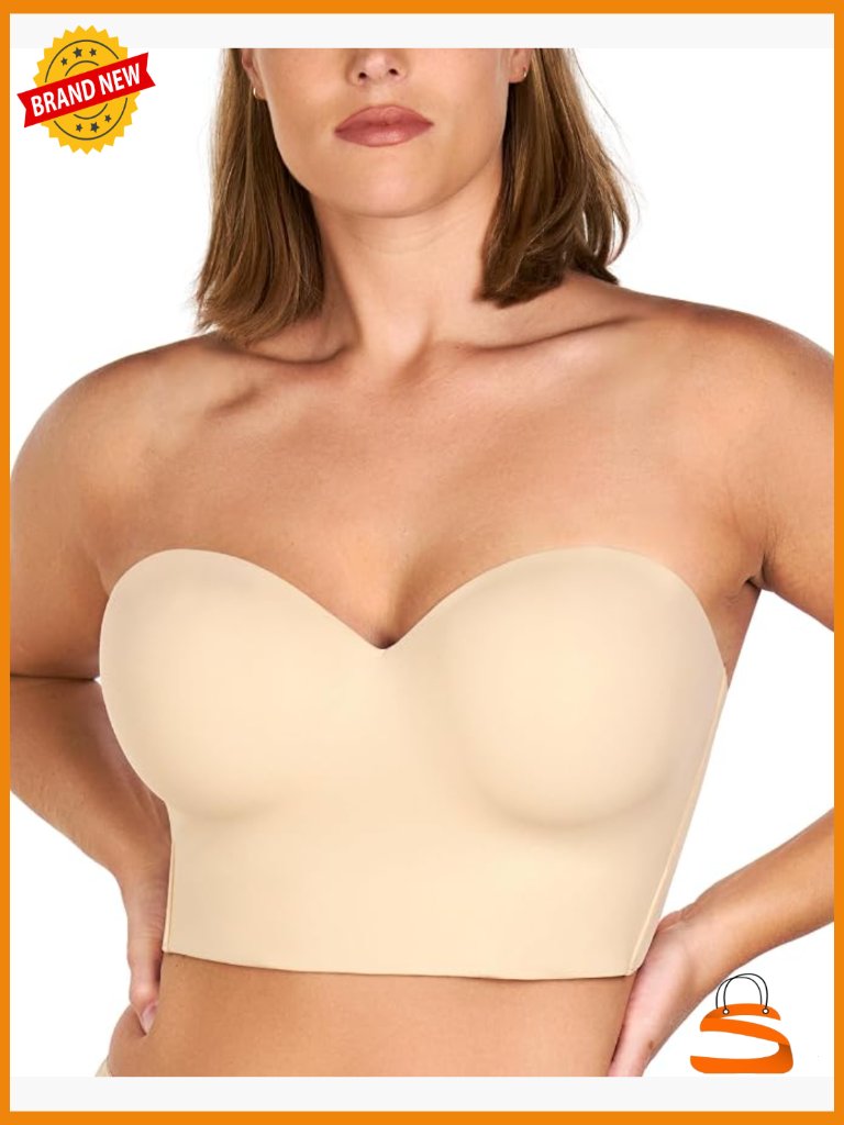 Longline Strapless Bra Women Anti-Slip Support Corset Convertible Bustier Bandau